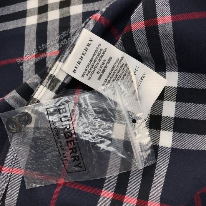 Burberry男裝 巴寶莉新款格紋棉質法蘭絨襯衫 Burberry男士格子襯衫  ydi3289